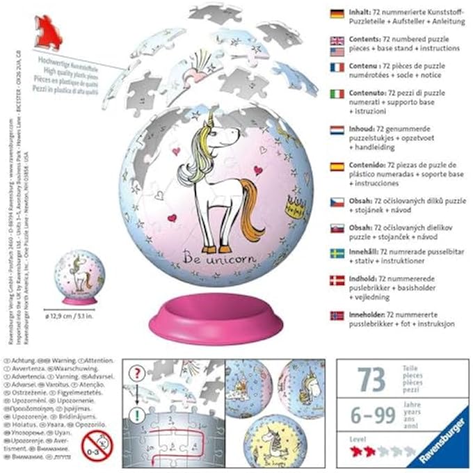 3D PUZZLE 11841 0 PUZZLE UNICORN, YELLOW - Image 3